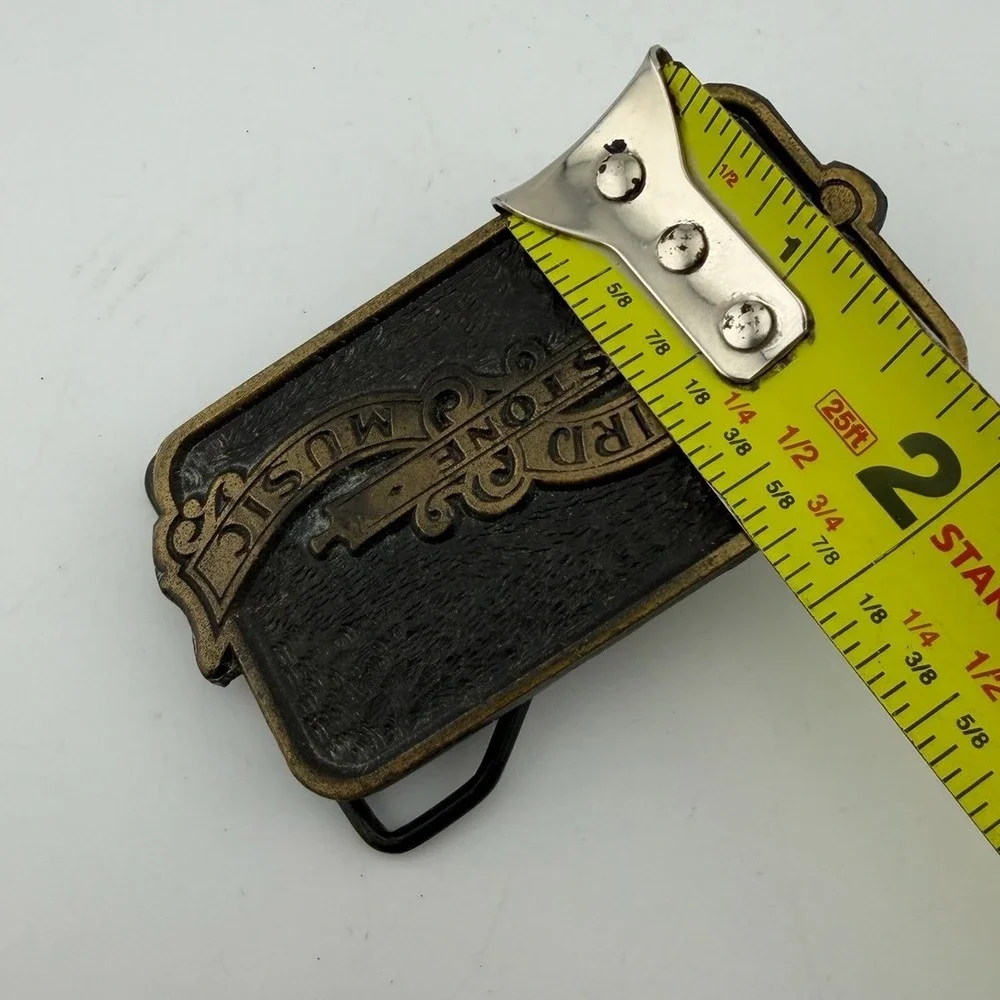 Third Stone Music Belt Buckle Black Brass/Gold-tone‎ Vintage Scrollwork Design